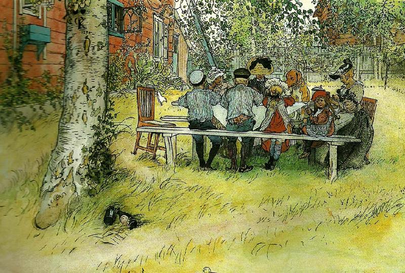 Carl Larsson frukost under stora bjorken